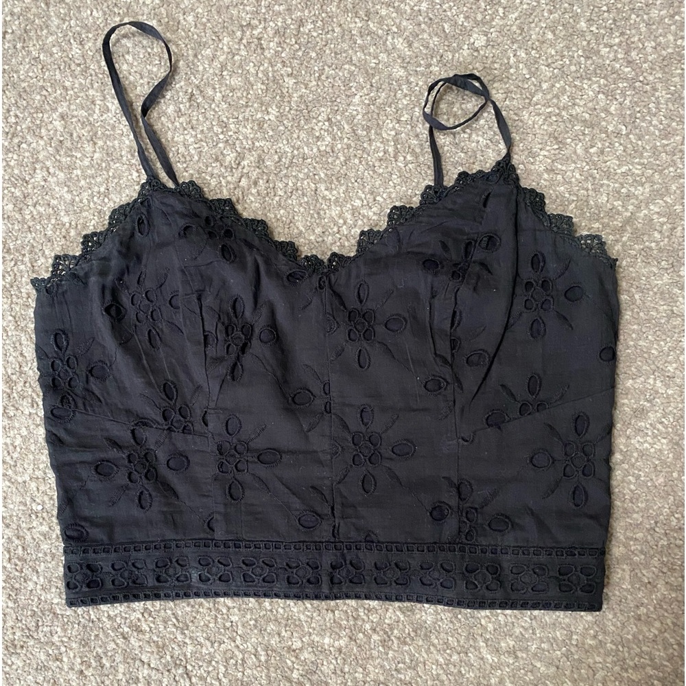 Express cropped eyelet tank